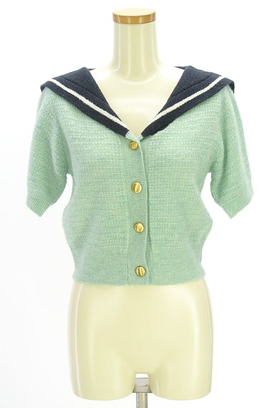 Lily Brown（リリーブラウン）の古着「セーラー襟ラメニットカーディガン（カーディガン・ボレロ）」大画像１へ