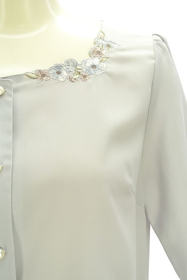 LAISSE PASSE（レッセパッセ）の古着「6分袖刺繍入りシフォンブラウス（ブラウス）」大画像４へ