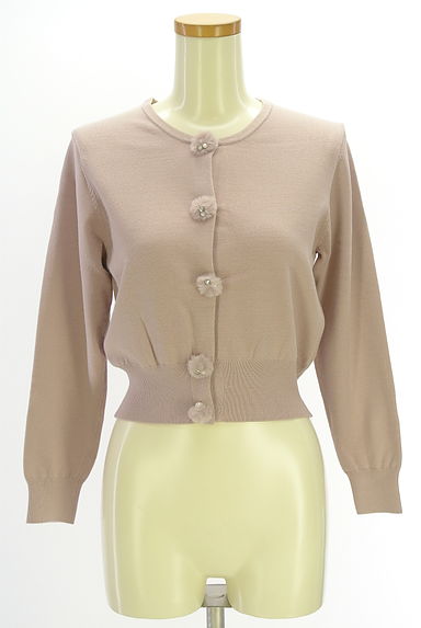 LAISSE PASSE（レッセパッセ）の古着「ポンポン付きハイゲージニットカーデ（カーディガン・ボレロ）」大画像１へ