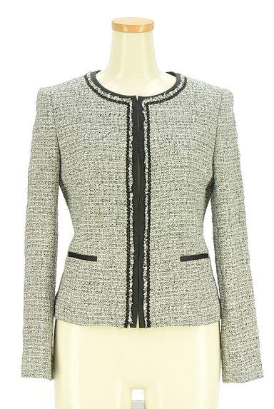 UNTITLED（アンタイトル）の古着「ノーカラーラメツイードジャケット（ジャケット）」大画像１へ