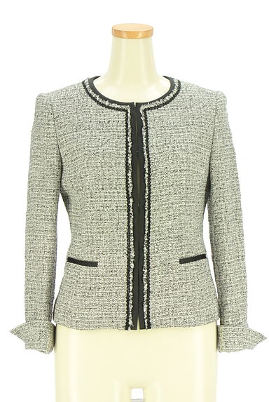 UNTITLED（アンタイトル）の古着「ノーカラーラメツイードジャケット（ジャケット）」大画像５へ