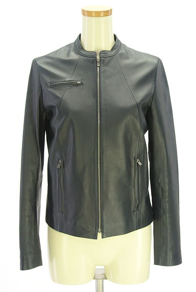 ESTNATION（エストネーション）の古着「バンドカラーレザージャケット（ブルゾン・スタジャン）」大画像１へ