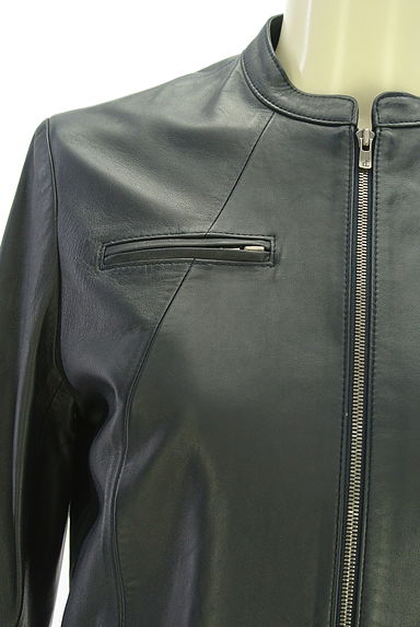 ESTNATION（エストネーション）の古着「バンドカラーレザージャケット（ブルゾン・スタジャン）」大画像４へ