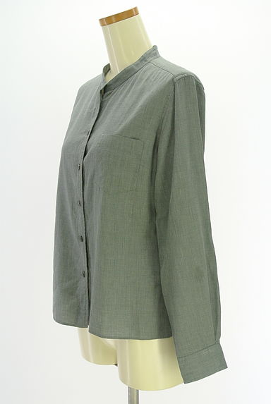 MARGARET HOWELL（マーガレットハウエル）の古着「バンドカラーコットンシャツ（ブラウス）」大画像３へ