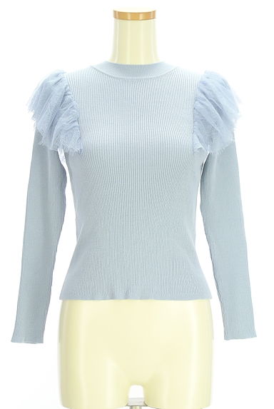 MISCH MASCH（ミッシュマッシュ）の古着「肩レースフリルモックネックリブニットトップス（ニット）」大画像１へ