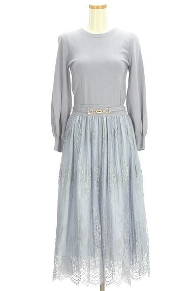 MISCH MASCH（ミッシュマッシュ）の古着「ベルト付きニット×レースロングワンピース（ワンピース・チュニック）」大画像１へ