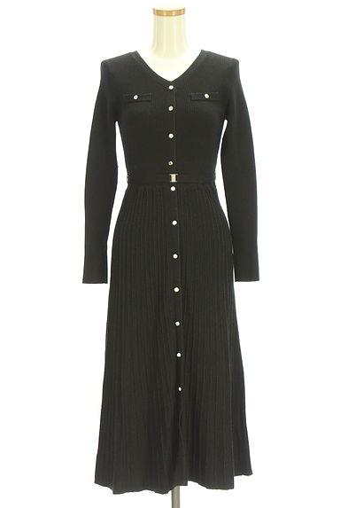 MISCH MASCH（ミッシュマッシュ）の古着「ベルト付き凹凸ストライプニットワンピース（ワンピース・チュニック）」大画像１へ