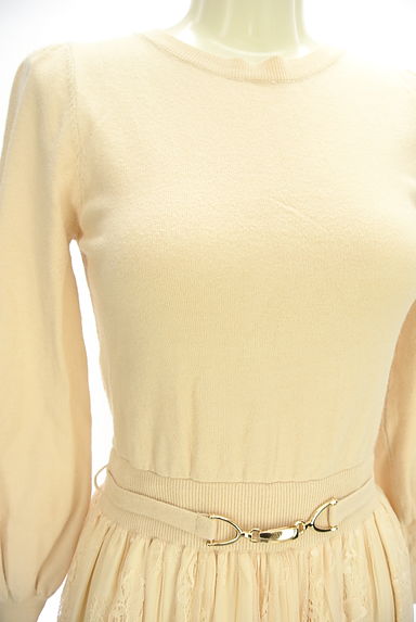 MISCH MASCH（ミッシュマッシュ）の古着「ベルト付きニット×レースロングワンピース（ワンピース・チュニック）」大画像４へ