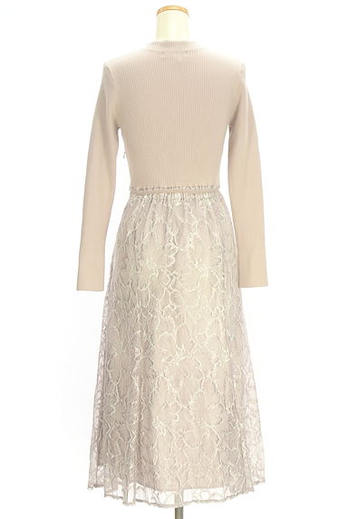 MISCH MASCH（ミッシュマッシュ）の古着「ベルト付きリブニット×レースロングワンピース（ワンピース・チュニック）」大画像２へ