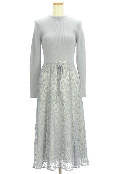 MISCH MASCH（ミッシュマッシュ）の古着「ベルト付きリブニット×レースワンピース（ワンピース・チュニック）」大画像１へ