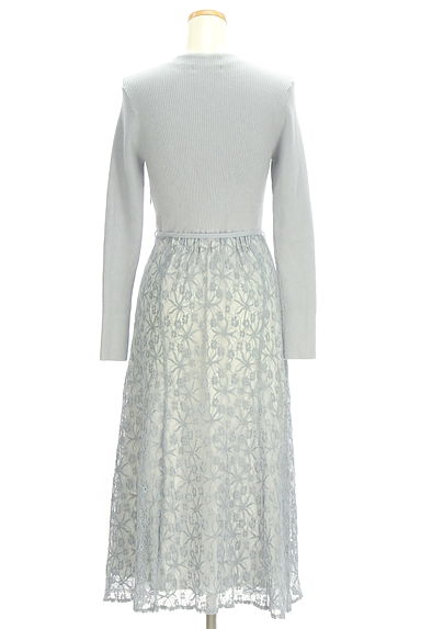 MISCH MASCH（ミッシュマッシュ）の古着「ベルト付きリブニット×レースワンピース（ワンピース・チュニック）」大画像２へ