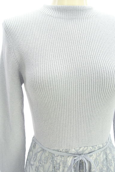 MISCH MASCH（ミッシュマッシュ）の古着「ベルト付きリブニット×レースワンピース（ワンピース・チュニック）」大画像４へ