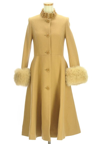 Lois CRAYON（ロイスクレヨン）の古着「刺繍入りハイネックフレアロングコート（コート）」大画像１へ