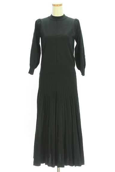 クリックで大画像表示 B:MING by BEAMS(ビーミングバイビームス)の古着「モックネックニットトップス×プリーツロングスカート セットアップ(セットアップ(ジャケット+スカート))」大画像1へ