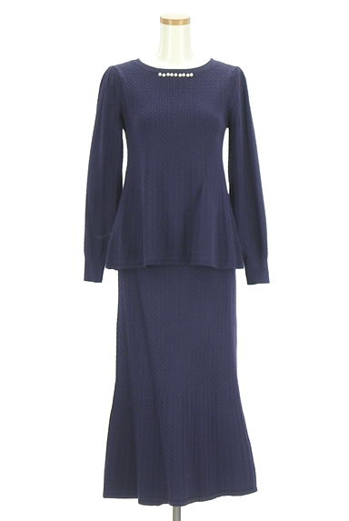 PROPORTION BODY DRESSING（プロポーションボディドレッシング）の古着「ペプラムニットトップス+スカート（セットアップ（ジャケット＋スカート））」大画像１へ