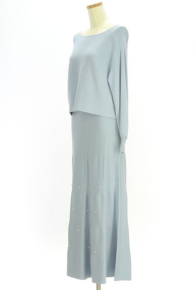 PROPORTION BODY DRESSING（プロポーションボディドレッシング）の古着「パール付きニットトップス×ロングスカート セットアップ（セットアップ（ジャケット＋スカート））」大画像３へ