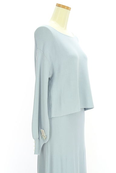 PROPORTION BODY DRESSING（プロポーションボディドレッシング）の古着「パール付きニットトップス×ロングスカート セットアップ（セットアップ（ジャケット＋スカート））」大画像４へ