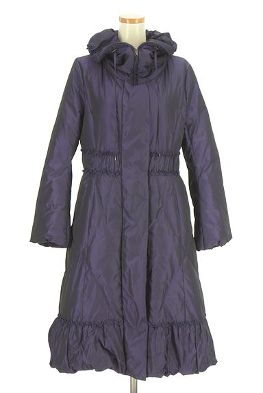 HIROKO KOSHINO（ヒロココシノ）の古着「フリルカラーロングダウンコート（ダウンジャケット・ダウンコート）」大画像１へ