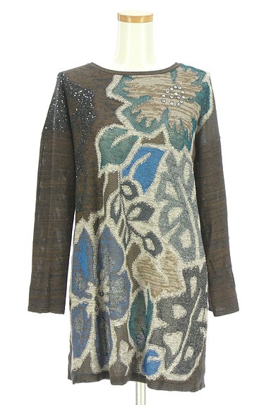 HIROKO KOSHINO（ヒロココシノ）の古着「スパンコール付きチュニックニット（ニット）」大画像１へ