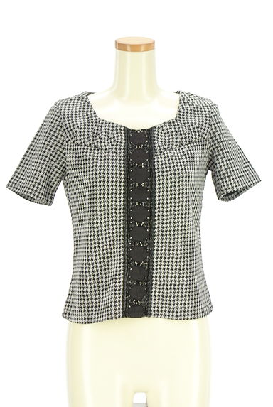 クリックで大画像表示 HIROKO BIS(ヒロコビス)の古着「ビーズ刺繍千鳥格子プルオーバー(カットソー・プルオーバー)」大画像1へ