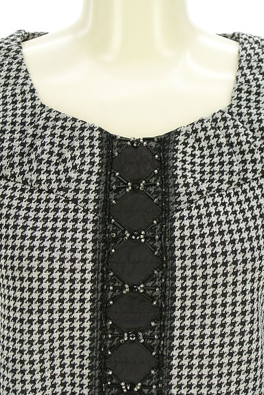 クリックで大画像表示 HIROKO BIS(ヒロコビス)の古着「ビーズ刺繍千鳥格子プルオーバー(カットソー・プルオーバー)」大画像4へ