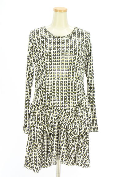 HIROKO KOSHINO（ヒロココシノ）の古着「幾何学柄ティアードミニワンピース（ワンピース・チュニック）」大画像１へ
