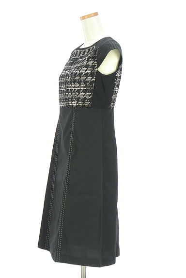 クリックで大画像表示 HIROKO BIS(ヒロコビス)の古着「異素材切替膝下ワンピース(ワンピース・チュニック)」大画像3へ