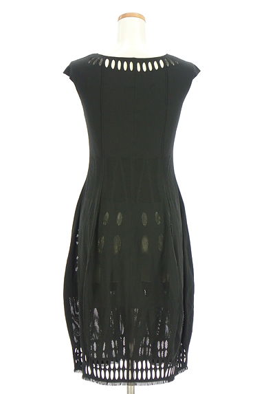 HIROKO BIS（ヒロコビス）の古着「メッシュ切替膝丈コクーンニットワンピ（ワンピース・チュニック）」大画像２へ