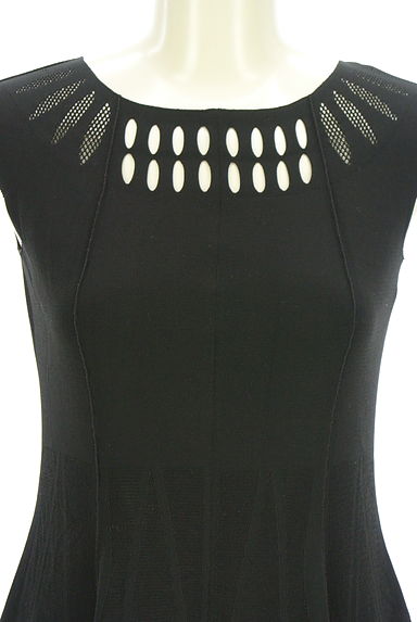 HIROKO BIS（ヒロコビス）の古着「メッシュ切替膝丈コクーンニットワンピ（ワンピース・チュニック）」大画像４へ