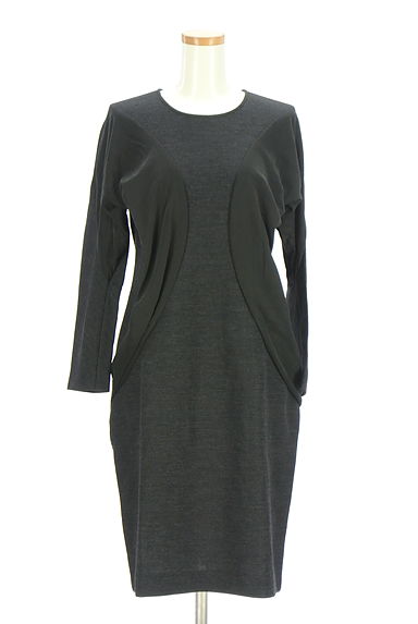 HIROKO KOSHINO（ヒロココシノ）の古着「異素材切替膝下ストレッチワンピース（ワンピース・チュニック）」大画像１へ