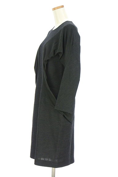 HIROKO KOSHINO（ヒロココシノ）の古着「異素材切替膝下ストレッチワンピース（ワンピース・チュニック）」大画像３へ