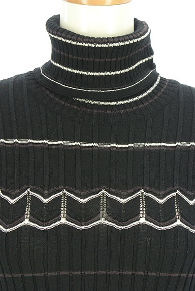 HIROKO BIS（ヒロコビス）の古着「+RICO HIROKO BIS ボーダー膝丈ニットワンピ（ワンピース・チュニック）」大画像４へ