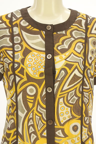 HIROKO BIS（ヒロコビス）の古着「エスニック柄半袖シャツワンピース（ワンピース・チュニック）」大画像４へ