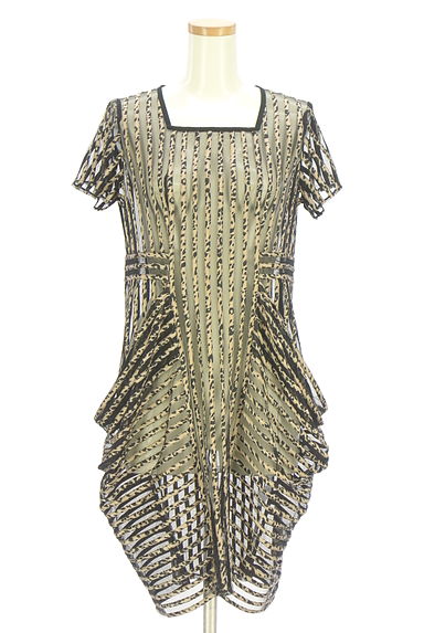 HIROKO BIS（ヒロコビス）の古着「レオパード柄MIX半袖チュールワンピース（ワンピース・チュニック）」大画像１へ