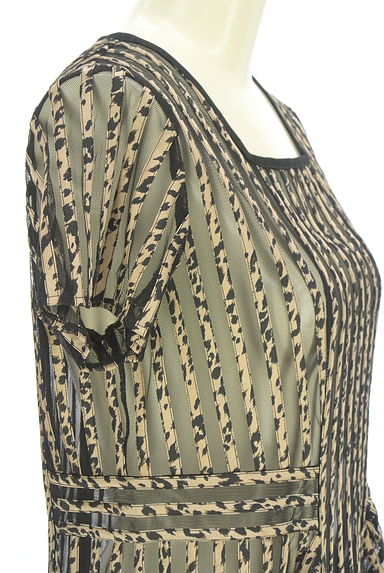 HIROKO BIS（ヒロコビス）の古着「レオパード柄MIX半袖チュールワンピース（ワンピース・チュニック）」大画像４へ