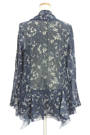 HIROKO KOSHINO（ヒロココシノ）の古着「総柄シアーニットカーディガン（カーディガン・ボレロ）」大画像２へ