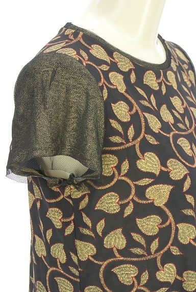 HIROKO KOSHINO（ヒロココシノ）の古着「ハート葉っぱ柄半そでワンピース（ワンピース・チュニック）」大画像４へ