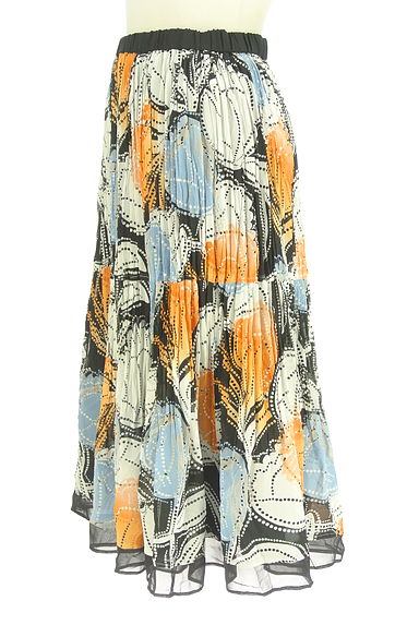 HIROKO BIS（ヒロコビス）の古着「総柄ロングプリーツシフォンスカート（ロングスカート・マキシスカート）」大画像３へ