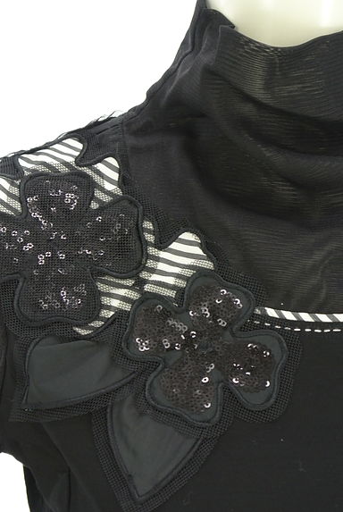 HIROKO BIS（ヒロコビス）の古着「チュール切替ハイネックプルオーバー（カットソー・プルオーバー）」大画像４へ