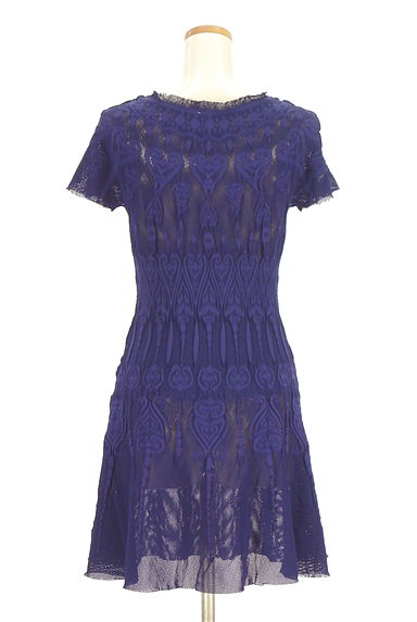 クリックで大画像表示 HIROKO BIS(ヒロコビス)の古着「+RICO HIROKO BIS ダマスク柄編みメッシュニットワンピース(ワンピース・チュニック)」大画像2へ