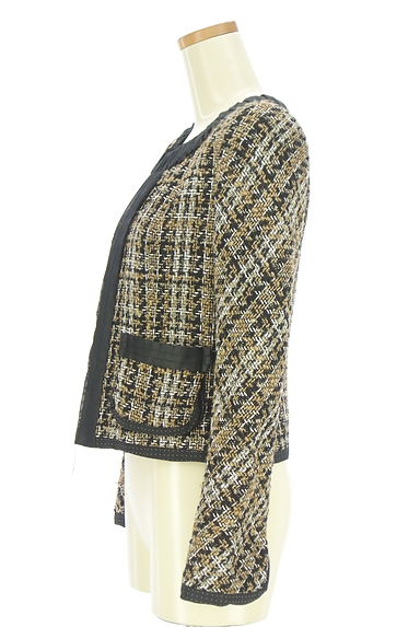 HIROKO KOSHINO（ヒロココシノ）の古着「ツイードノーカラージャケット（ジャケット）」大画像３へ