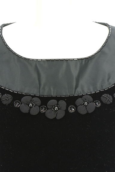 HIROKO BIS（ヒロコビス）の古着「ベロア切替膝丈フレアワンピース（ワンピース・チュニック）」大画像４へ