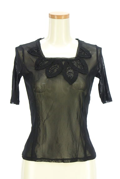 HIROKO BIS（ヒロコビス）の古着「ビーズ刺繍メッシュプルオーバー（カットソー・プルオーバー）」大画像１へ