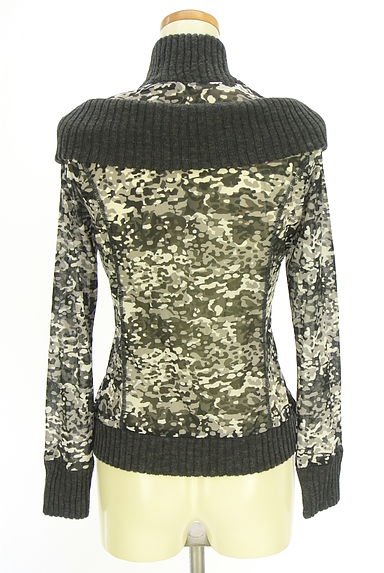 HIROKO BIS（ヒロコビス）の古着「迷彩柄ジップアップシアーニットカーディガン（カーディガン・ボレロ）」大画像２へ