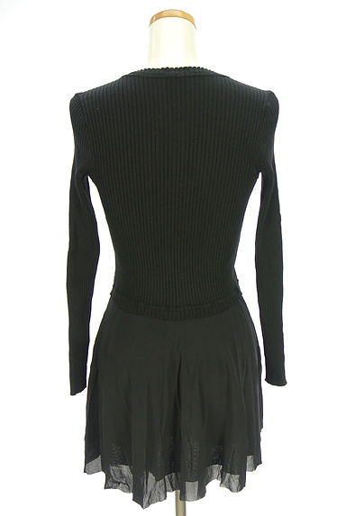 HIROKO BIS（ヒロコビス）の古着「リブ切替シアーニットワンピース（ワンピース・チュニック）」大画像２へ