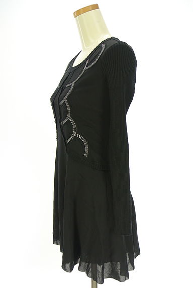 HIROKO BIS（ヒロコビス）の古着「リブ切替シアーニットワンピース（ワンピース・チュニック）」大画像３へ