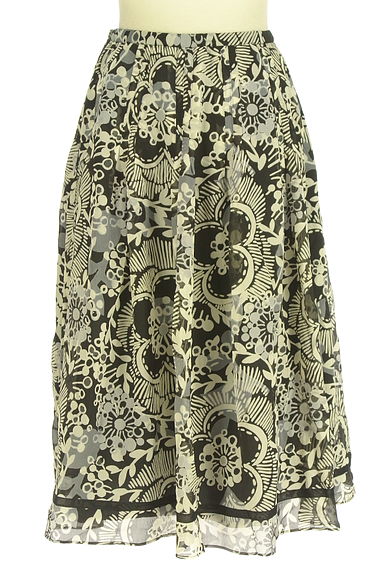 HIROKO BIS（ヒロコビス）の古着「ミモレ丈花柄シフォンスカート（ロングスカート・マキシスカート）」大画像２へ