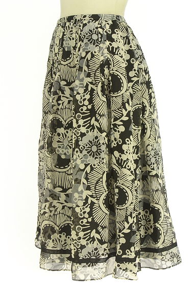 HIROKO BIS（ヒロコビス）の古着「ミモレ丈花柄シフォンスカート（ロングスカート・マキシスカート）」大画像３へ