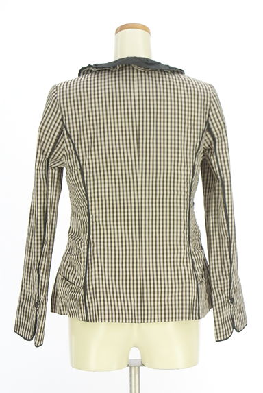 HIROKO KOSHINO（ヒロココシノ）の古着「チェック柄フリルカラージャケット（ジャケット）」大画像２へ