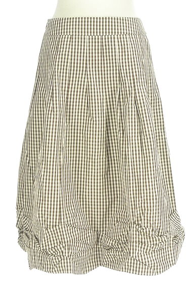 HIROKO KOSHINO（ヒロココシノ）の古着「ミディ丈ギンガムチェック柄フレアスカート（ロングスカート・マキシスカート）」大画像２へ